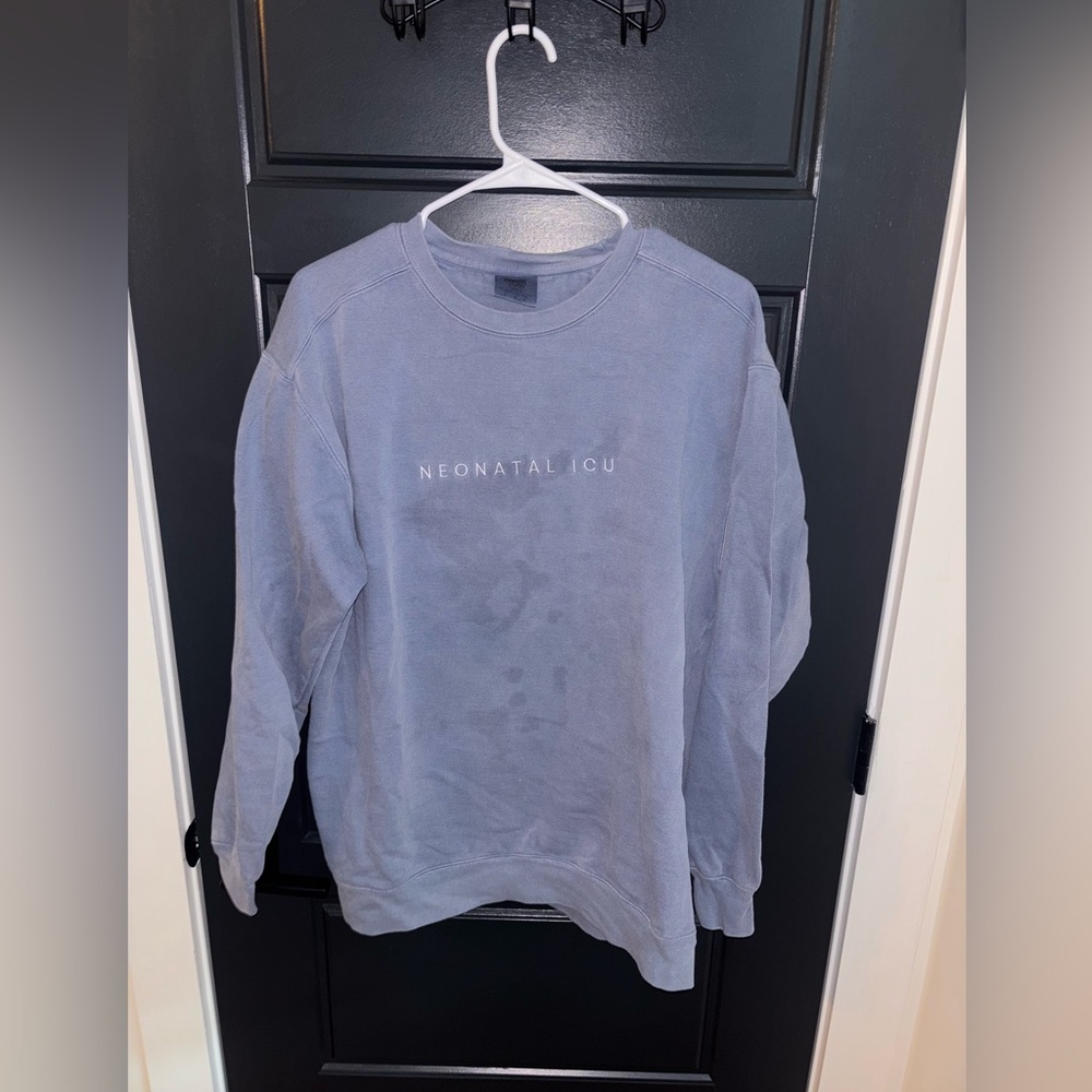 Distressed Blue Comfort Colors Neonatal ICU Crew Neck Sweatshirt